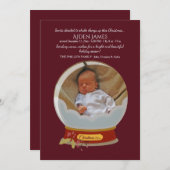 Carte photo de vacances Snow Globe (Devant / Derrière)