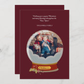Carte photo de vacances Snow Globe (Devant / Derrière)