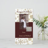 Carte photo de vacances Snowflake (Debout devant)