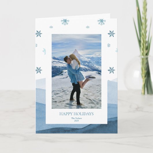 Carte photo de vacances Snowy Blue (Devant)