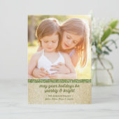 Carte photo de vacances Sparkly in Green & Gold Pa (Debout devant)