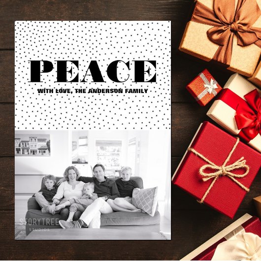 Carte photo de vacances Starred Peace | Noir