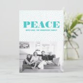 Carte photo de vacances Starred Peace | Turquoise (Debout devant)