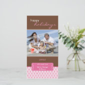 CARTE PHOTO DE VACANCES :: support en forme de P3  (Debout devant)