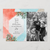 Carte photo de vacances tendance Bloc de couleurs (Devant / Derrière)