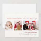 Carte photo de vacances Tri-Photo moderne (Devant / Derrière)