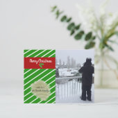 Carte photo de vacances vert et rouge (Debout devant)