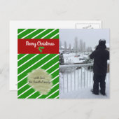 Carte photo de vacances vert et rouge (Devant / Derrière)