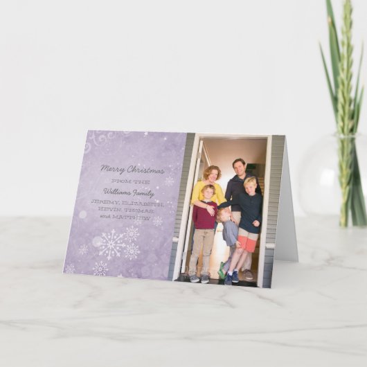 Carte photo de vacances Violet Snowflake (Devant)