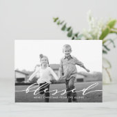 Carte photo de vacances Word simple BLESSEE (Debout devant)