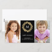 Carte photo de vacances Wreath Holiday (Devant / Derrière)