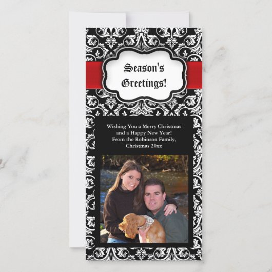 Carte photo de voeux de la saison Black/Red/White (Devant)