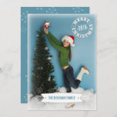 Carte photo de voeux de Noël moderne rétro (Devant / Derrière)