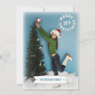 Carte photo de voeux de Noël moderne rétro
