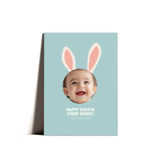 Carte photo de voeux de Pâques de Bunny mignonne