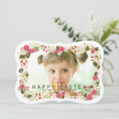 Carte photo de voeux de Pâques rose doux (Debout devant)