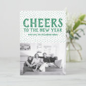 Carte photo de vœux pour la nouvelle année en vert (Debout devant)