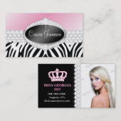 Carte photo de zèbre d'emblème de bonheur de (Devant / Derrière)