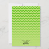 Carte photo de zigzag de chevron vert de ruban rou (Dos)