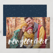 Carte photo d'écriture amusant du Nouvel An (Devant / Derrière)