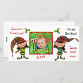 Carte photo des elfes de Noël (Devant / Derrière)