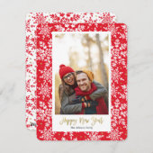 Carte photo des flocons de neige | des vacances | (Devant / Derrière)