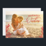 Carte photo des voeux les plus chaleureux<br><div class="desc">Carte photo de vacances avec des voeux les plus chauds. Parfait pour la plage ou la photo d'été.</div>
