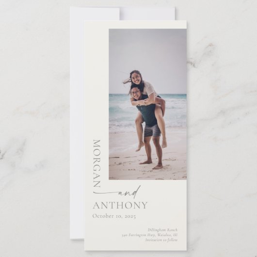 Carte Photo Destination Plage Enregistrer La Date (Dos)