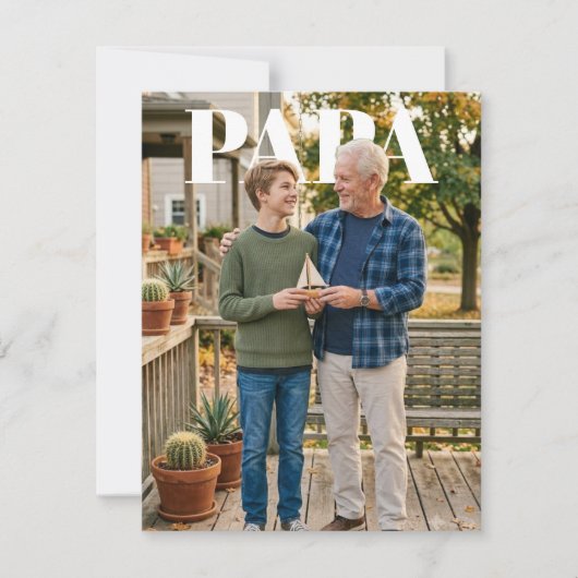 Carte Photo Devant 'Papa' Fête des Pères (Devant)