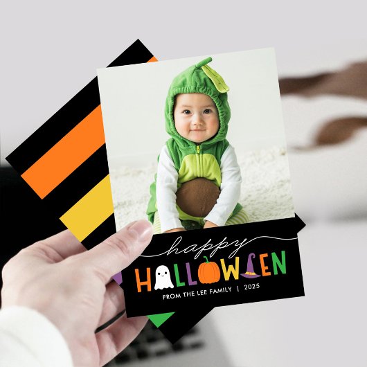 Carte photo d'Halloween amusant et festif