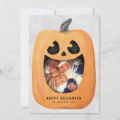 Carte photo d'Halloween avec Citrouille Jack-o'-la (Devant)
