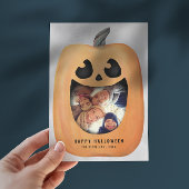 Carte photo d'Halloween avec Citrouille Jack-o'-la