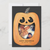 Carte photo d'Halloween avec Citrouille Jack-o'-la (Devant)
