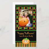Carte photo d'Halloween Citrouille (Devant / Derrière)