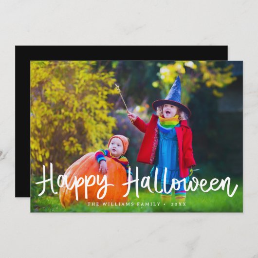 Carte photo d'Halloween moderne et modifiable (Devant / Derrière)