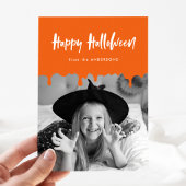 Carte photo d'Halloween orange sang