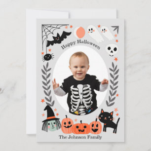 Carte photo d'Halloween pour les petits enfants