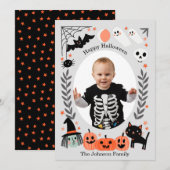 Carte photo d'Halloween pour petits enfants (Devant / Derrière)