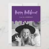 Carte photo d'Halloween pourpre de sang (Devant)