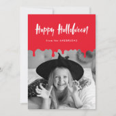 Carte photo d'Halloween rouge sang (Devant)