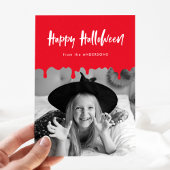 Carte photo d'Halloween rouge sang