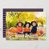 Carte photo d'Halloween Spiderweb (Devant / Derrière)