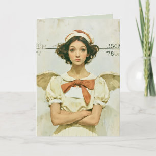 Carte Photo d'identité d'un ange de Noël pas si innocent