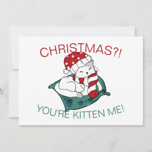 Carte photo d'illustration de chaton de Noël migno