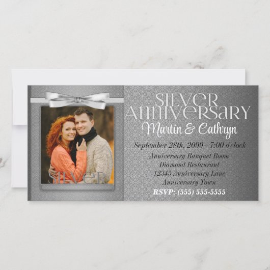 Carte Photo d'invitation à la fête du 25e anniversaire d (Devant)