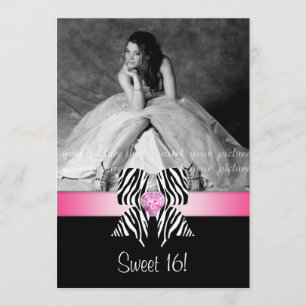 Carte photo d'invitation de partie du bonbon 16 à