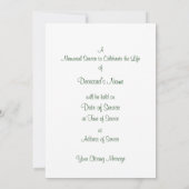 Carte photo d'invitation d'enterrement/cérémonie (Dos)