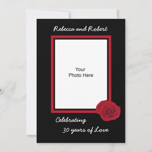 Carte photo d'invitation pour 30 ans de mariage (Devant)