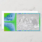 Carte photo d'invitation pour le Teinture verte et (Devant / Derrière)