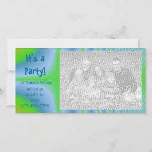 Carte photo d'invitation pour le Teinture verte et
